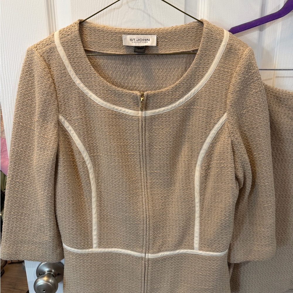 St. John Taupe Textured Jacket